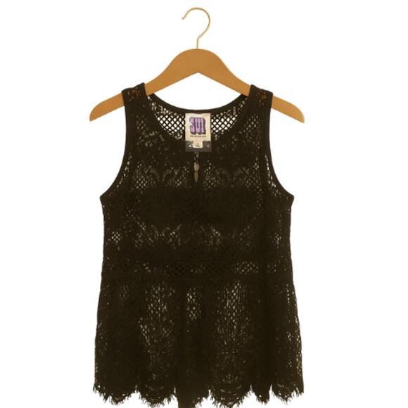 Sui by Anna Sui Black Crochet Lace Tank – NWT Size Small - Picture 5 of 5